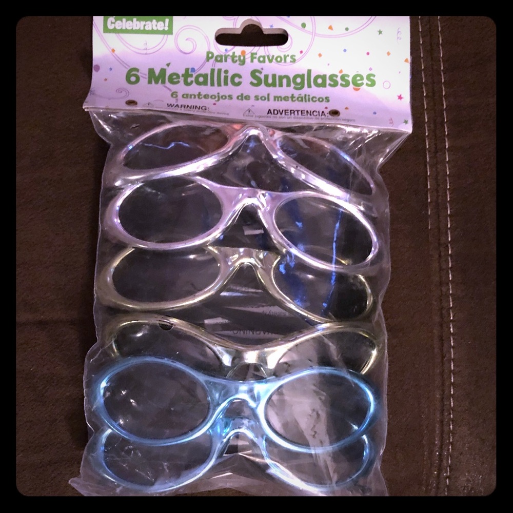 6 Metallic Party Favor Sunglasses in 3 Colors